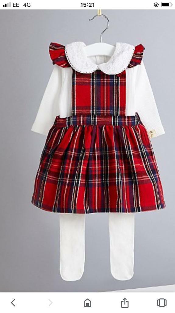baby girl tartan pinafore
